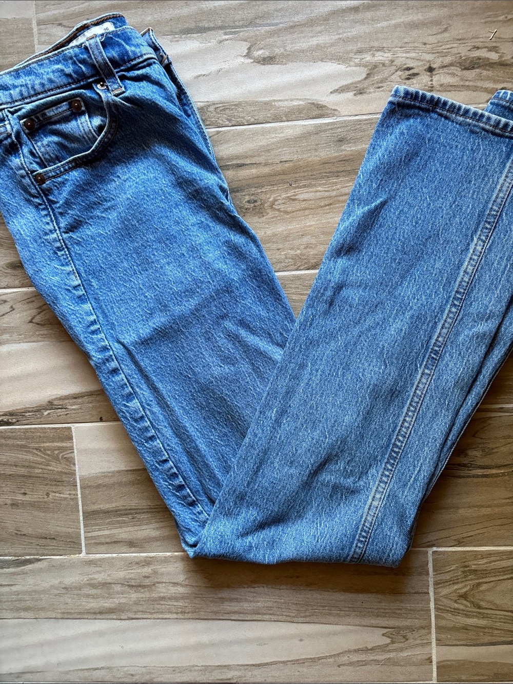 Abercrombie & Fitch Blue Straight Leg Jeans - Picture 6 of 6